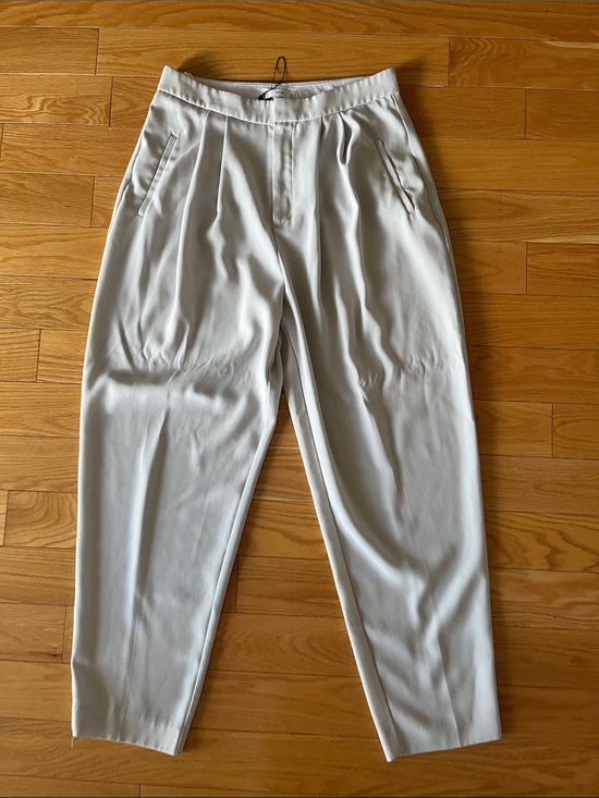 Mango Pants - Women mango Pleated Light Gray Stretch Chinos size 8 new